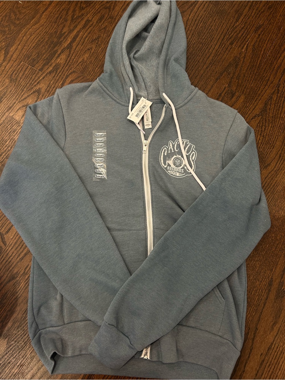 Bella Canvas Slate Blue Cactus Records Full-Zip Hoodie